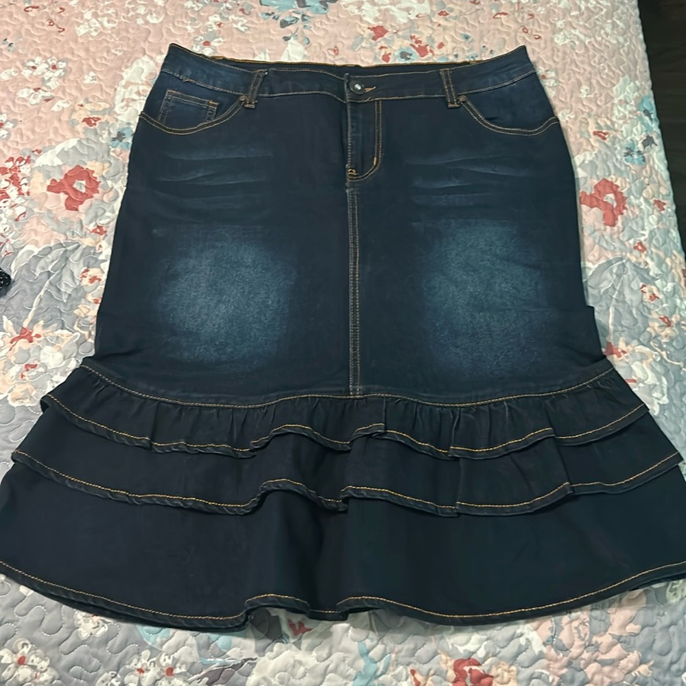 Be girl denim midi skirt size L